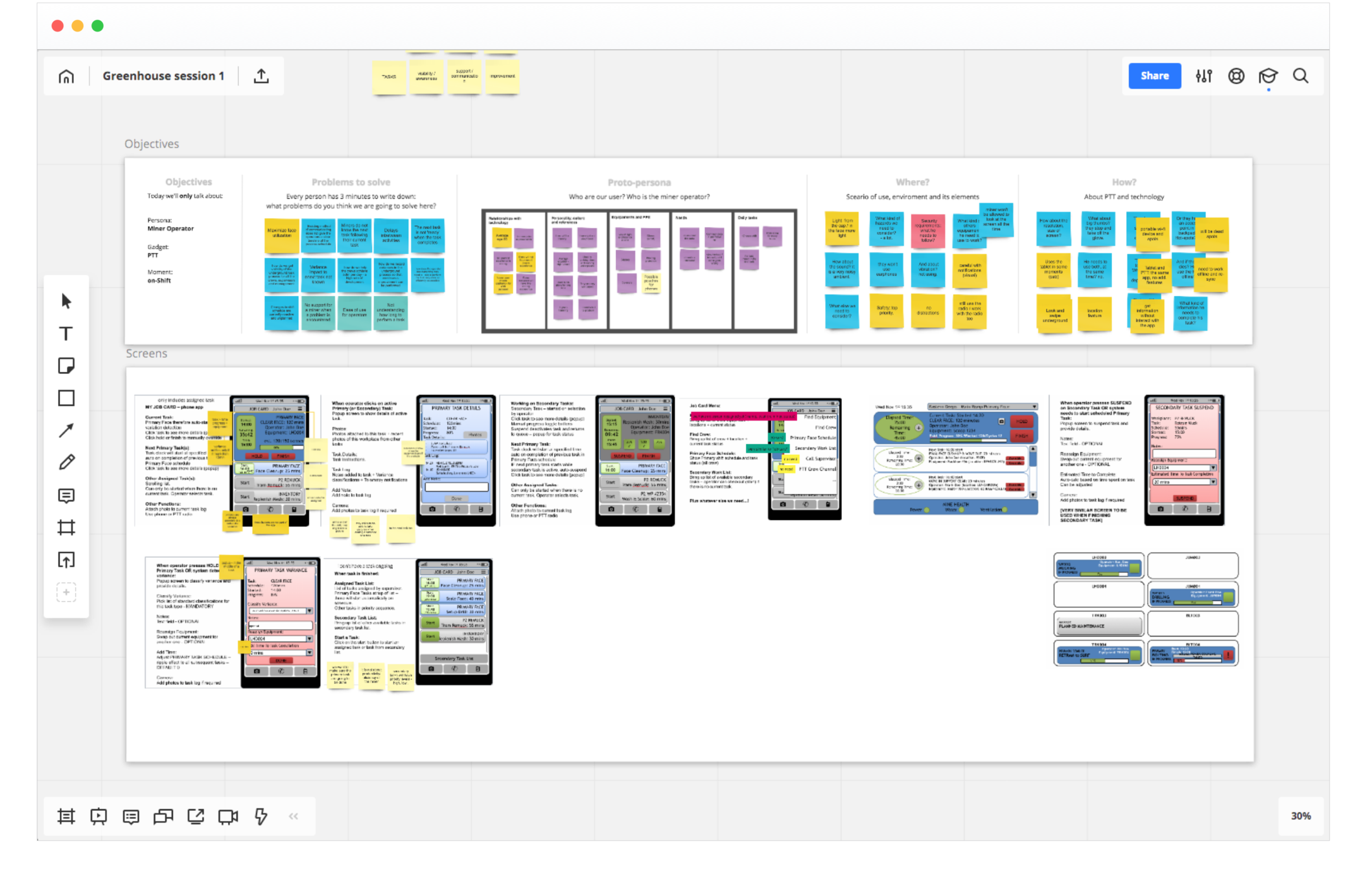 Boards criados na sessão